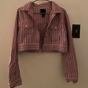 Forever 21 Red, White, and Blue Lightweight Cropped Jacket Size Small